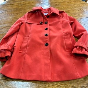 Worthington coral/orange peacoat. Size Medium.
